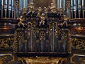 The historic organ case containing the 1976 Hradretzky masterpiece at Melk.