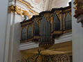 The oldest organ in Salzburg hangs in (and over) the loft in the Kajetaner Church.