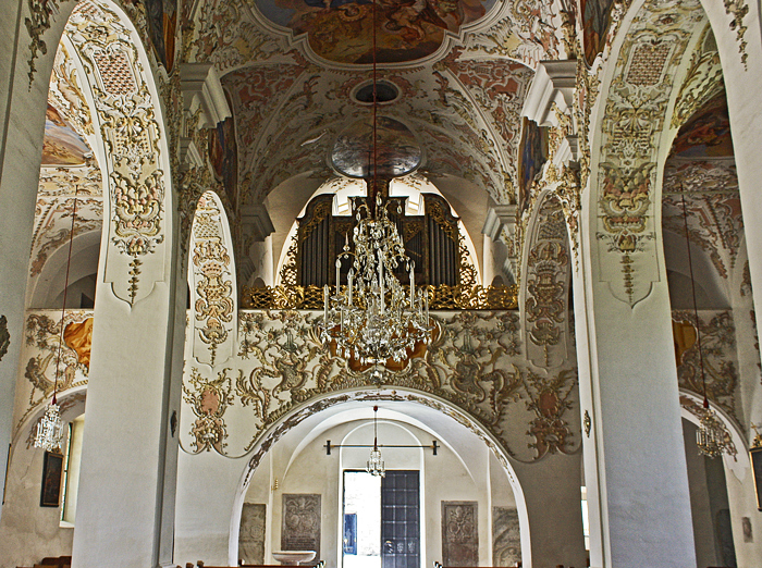 1710 Knoller organ at Stiftskirche Maria Himmelfahrt, Ossiach, Austria