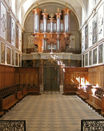 1683 Delauney; 1750 Isnard; 1783 Micot; 1854 Junck; 1880 Puget; 1982 Grenzing organ at the Eglise Saint-Pierre-des-Chartreux, Toulouse, France