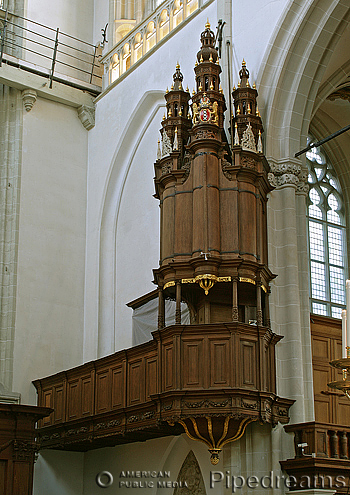 1651 van Hagerbeer Transeptorgel organ at the Nieuwe Kerk, Amsterdam, The Netherlands
