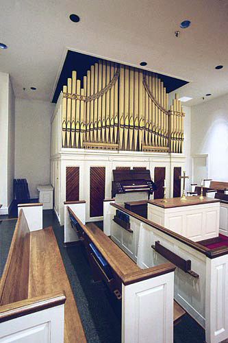 1885 Pomplitz organ at James Dinwiddie Chapel at Peace College, Raleigh, North Carolina