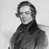 [Robert Schumann from a lithograph by Josef Kriehuber in 1839]