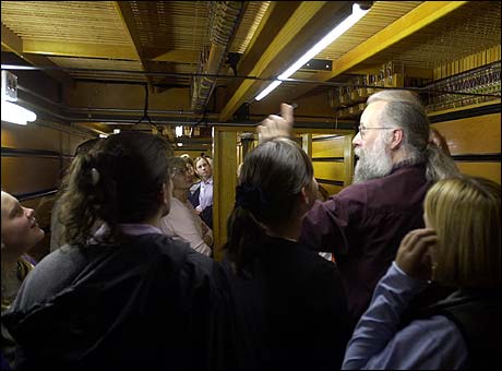 Michael Barone gives a tour of the organ&rsquo;s &ldquo;guts.&rdquo;