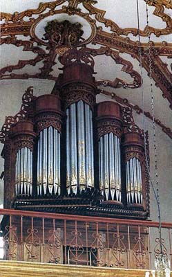 Organ and detail of Nuestra Señora de Ocotlán, Ocotlán, Tlaxcala