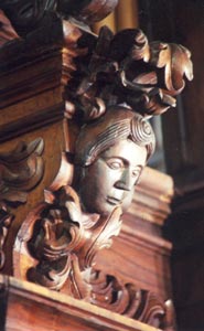 Carving on organ case