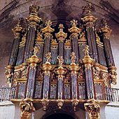 [1741 Moucherel; 1754 Lepine organ at the Eglise de la Nativite de la Sainte-Vierge, Cintegabelle, France]