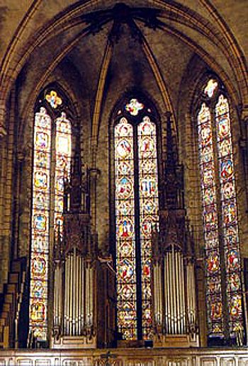 1886 Merklin; 1960 Kuhn; Nicolle, Valentin, Mesle organ at Sanctuaire Saint-Bonaventure, Lyon, France