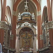 [da Prato and Malamini organs in the choir of the Basilica of San Petronio, Bologna, Italy]