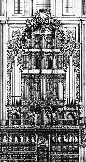 Epistle Organ [1695 Jorge Marco Sesma] at the Catedral Metropolitana de la Ciudad de Mexico, Distrito Federal, Mexico