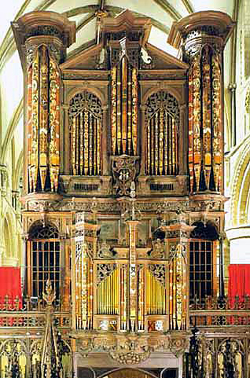 1898 Willis; 1971 Hill, Norman & Beard; 1999 Nicholson and Co. organ at the Cathedral, Gloucester, England, UK