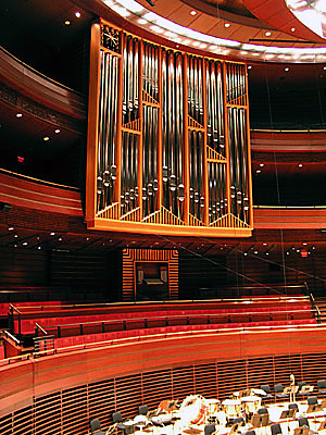[The Fred J. Cooper Memorial Organ in Verizon Hall at the Kimmel Center for the Performing Arts, Philadelphia, Pennsylvania. Built by the Dobson Organ Company]