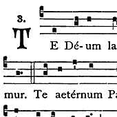 [Detail of the Te Deum chant from the Liber Usualis]