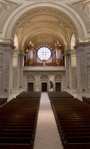 [The renovated and expanded pipe organ at the Cathedral of St. Paul]